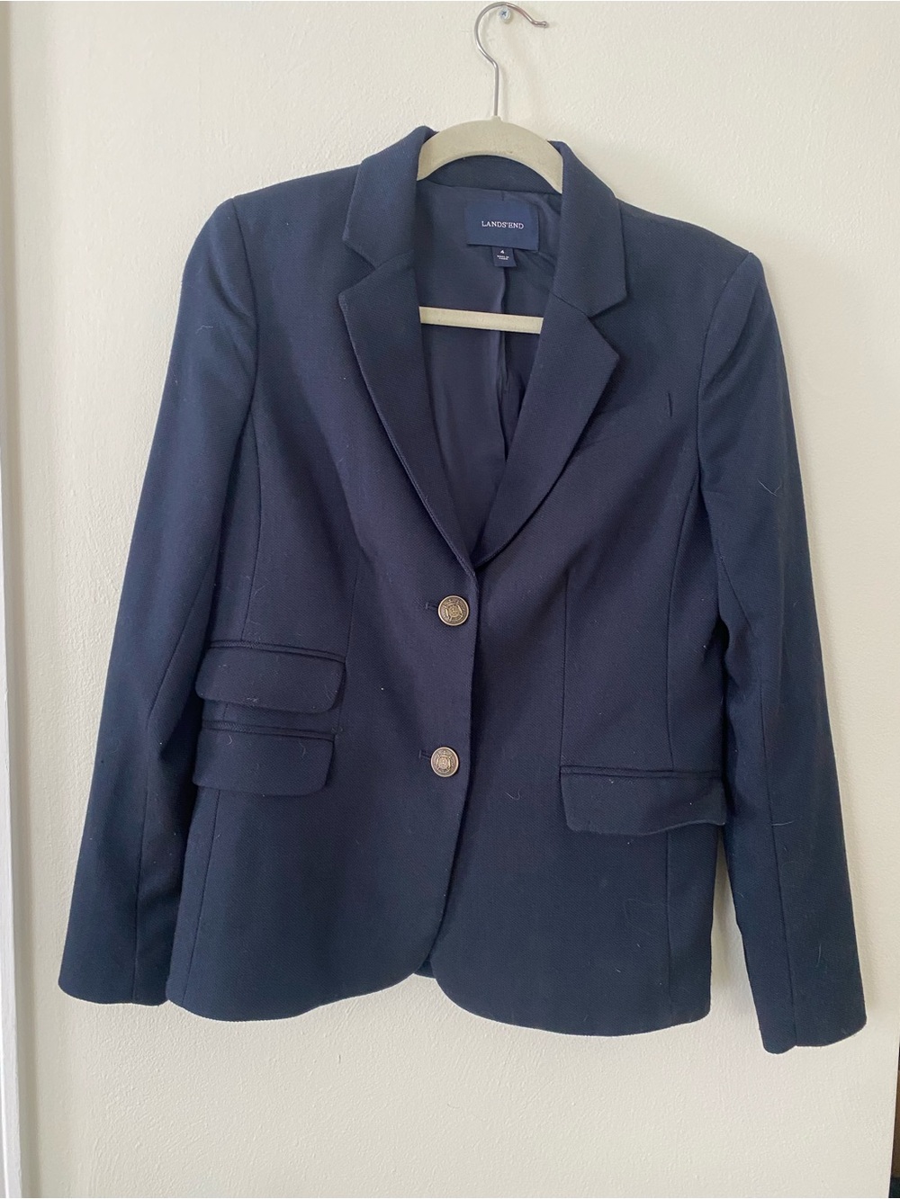 Lands' End Dark Navy Women's Two-Button Blazer